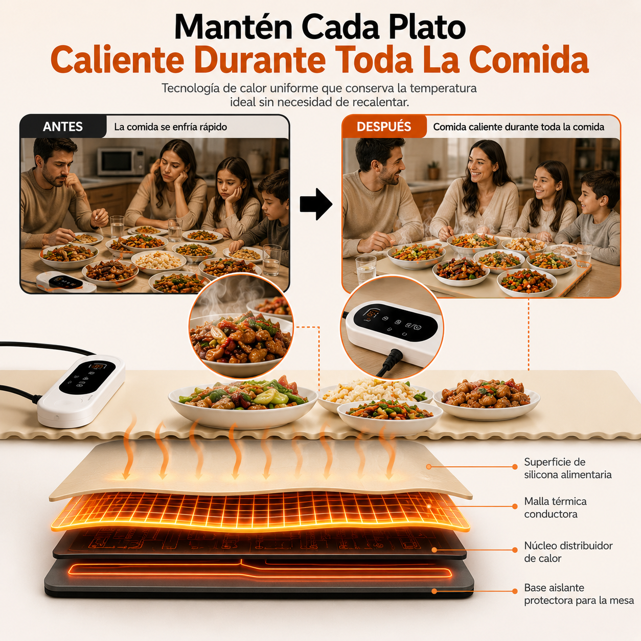 ThermoMesa / Tapete Calentador de Comida