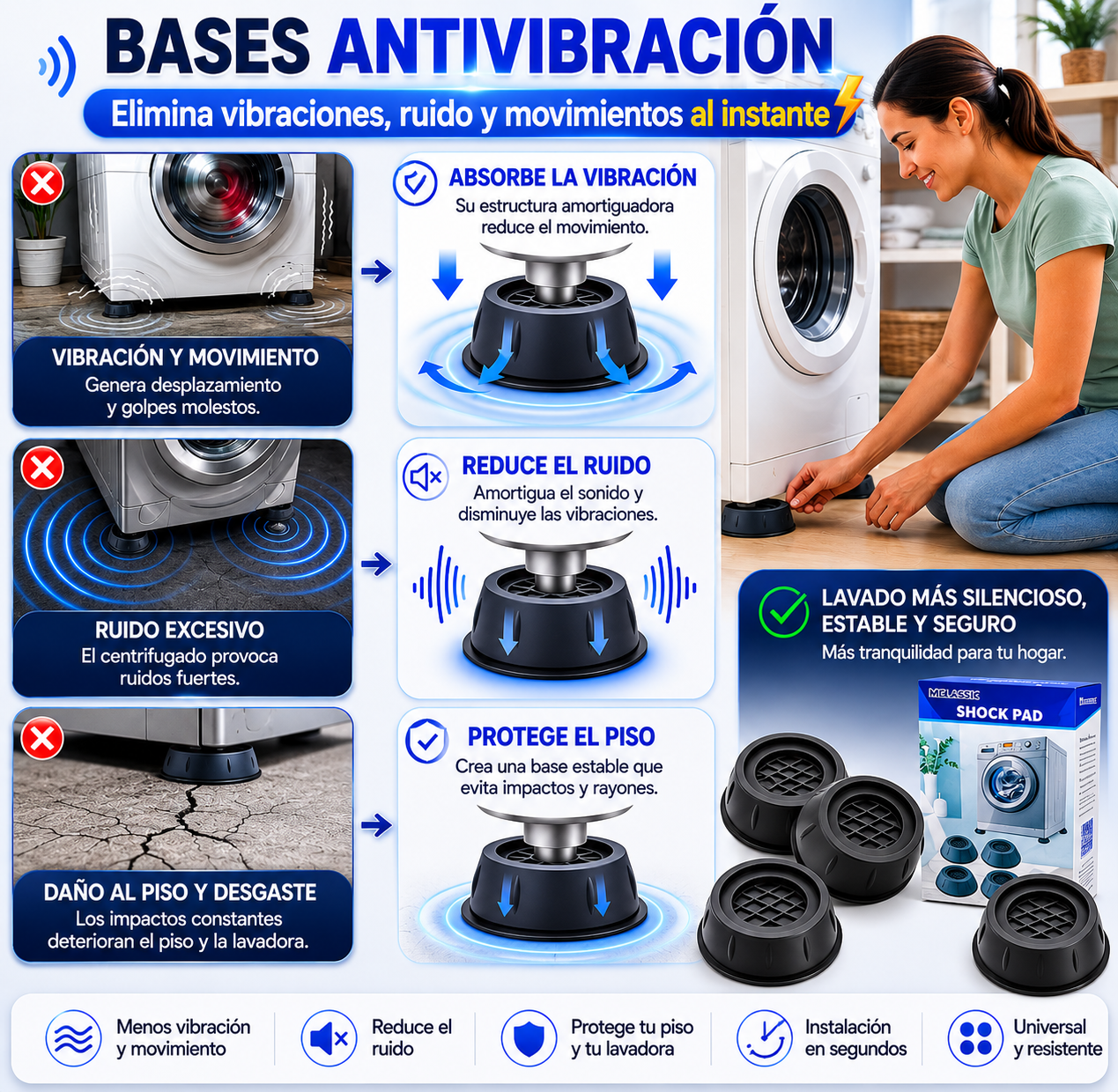 VibraStop 360™ para Lavadora pack 4